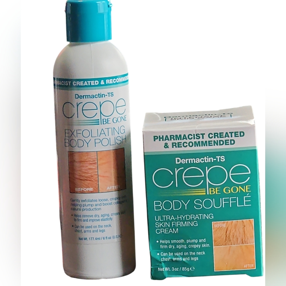 Crepe Be Gone Body Soufflé & Exfoliating Body Polish - Teal/White